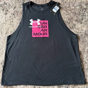 Under Armour Black Tee with Pink Graphic